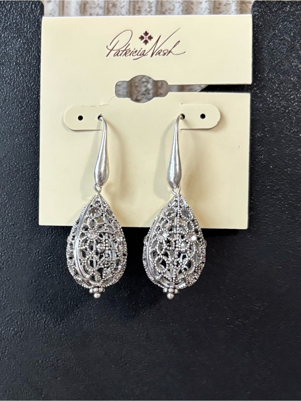 Patricia Nash Teardrop Filigree Dangle Earrings